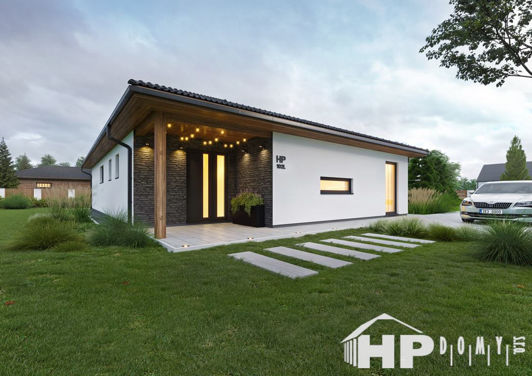 Bungalov 4+kk, dřevostavby na klíč, HP 102L